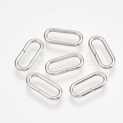 304 Stainless Steel Linking Rings, Oval, Stainless Steel Color, 12~12.5x5.5x1mm, Hole: 9.5x3mm(X-STAS-S079-83A)