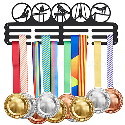 Iron Medal Hanger Holder Display Wall Rack, 3-Line, with Screws, Male Gymnastics, Sports, 150x400mm(ODIS-WH0021-746)