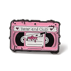 Halloween Themed Enamel Pins, Alloy Brooch for Backpack Clothes, Rectangle, 19x31x1.5mm(JEWB-P039-10EB-04)