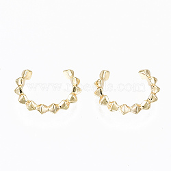 Brass Cuff Earrings, Nickel Free, Real 18K Gold Plated, 13x2.5mm, Inner Diameter: 13mm(X-KK-S356-154G-NF)