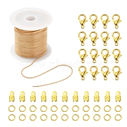 DIY Chains Bracelet Necklace Making Kit, Including Brass Round Snake Chain, Alloy Clasps, Iron Jump Rings & Folding Crimp Ends, Golden, Chain: 5m/set(DIY-YW0005-83G)