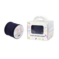 Faux Suede Cord, Faux Suede Lace, Paper Box Packing, Midnight Blue, 3.0x1.4mm, about 98.43yards/roll(90m/roll)(LW-JP0001-3.0mm-1075)