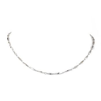 304 Stainless Steel Oval link Chain Necklaces, Stainless Steel Color, 17.95 inch(45.6cm)