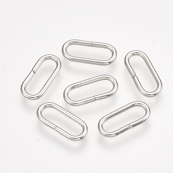 304 Stainless Steel Linking Rings, Oval, Stainless Steel Color, 12~12.5x5.5x1mm, Hole: 9.5x3mm