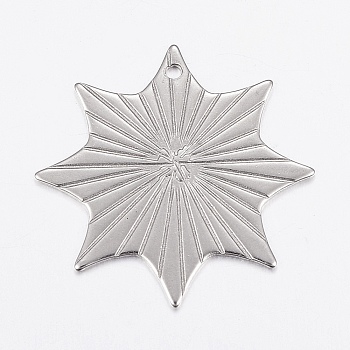 304 Stainless Steel Pendants, Star, Stainless Steel Color, 26.5x26.5x0.8mm, Hole: 1.2mm