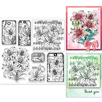 PVC Plastic Stamps, for DIY Scrapbooking, Photo Album Decorative, Cards Making, Stamp Sheets, Film Frame, May Lily, 15x15cm