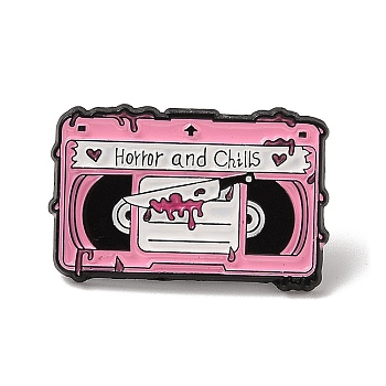 Halloween Themed Enamel Pins, Alloy Brooch for Backpack Clothes, Rectangle, 19x31x1.5mm