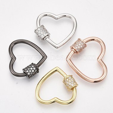 Mixed Color Clear Heart Brass Locking Carabiner
