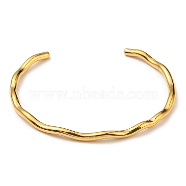 Ion Plating(IP) 304 Stainless Steel Cuff Bangles(X-BJEW-H323-01G)-6