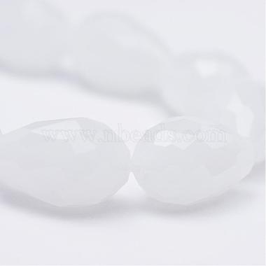 Teardrop Faceted Imitation Jade Glass Beads Strands(GLAA-Q052-A05)-4