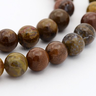 4mm Round Petrified Wood Beads