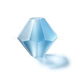 Preciosa&reg Crystal Beads, Czech Crystal, Bicone(451 69 302 Rondelle), 60120 840 Malibu Blue Matt, 6mm, Hole: 1mm(X-PRC-BA6-60120-840)