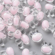Transparent Acrylic Beads, Bead in Bead, Rabbit, Pink, 15.5x12x9.5mm, Hole: 2mm, about 480pcs/500g(TACR-S152-05A-SS2112)