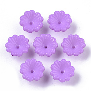 Opaque AS Plastic Bead Caps, 5-Petal, Flower, Medium Orchid, 13x7.5mm, Hole: 1.2mm, about 1800pcs/500g(MACR-T039-019C)