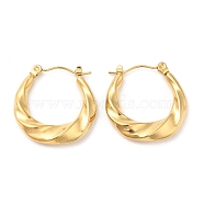 Ion Plating(IP) 304 Stainless Steel Hoop Earrings for Women, Golden, 22.5x22x4mm(STAS-D084-22G)
