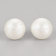 Imitation Pearl Acrylic Beads, Undrilled/No Hole, Matte Style, Round, Creamy White, 5mm(X-ACRP-R008-5mm-02)