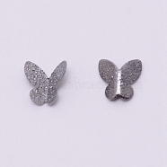 Textured Alloy Cabochons, Nail Art Studs, Nail Art Decoartion Accessories, Butterfly, Matte Gunmetal Color, 7.5x7.5x2.5mm, 5pcs/bag(MRMJ-WH0071-41)