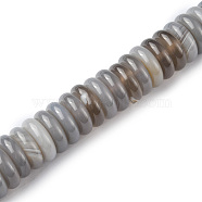 Natural Grey Agate Beads Strands, Disc, 12x3.5~4mm, Hole: 1.4mm, about 51pcs/strand, 7.48~8.19 inch(19~20.8cm)(G-F743-06B)