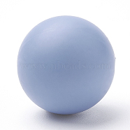Food Grade Eco-Friendly Silicone Beads, Round, Light Steel Blue, 14~15mm, Hole: 2mm(SIL-R008C-52)