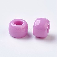 Resin Large Hole Beads, Barrel, Violet, 8x5~6mm, Hole: 4mm, about 202pcs/50g(X-RESI-WH0002-06D)