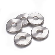 CCB Plastic Beads, Donut/Pi Disc, Platinum, 24x2.5~3mm, Hole: 7.5~8mm(CCB-L008-08P)