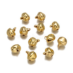 Iron Bell Charms, Golden, 12x10x8mm, Hole: 1~2mm(X-IFIN-Q112-01C-01)