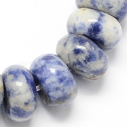 Natural Blue Spot Jasper Rondelle Beads Strands, Royal Blue, 6x4mm, Hole: 1mm, about 99pcs/strand, 15.7 inch(G-S105-6mm-19)