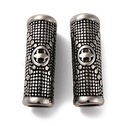 304 Stainless Steel Tube Beads, Fleur De Lis, Antique Silver, 30x9mm, Hole: 6mm(STAS-F169-41AS)