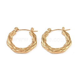 304 Stainless Steel Hoop Earrings, Jewely for Women, Golden, Ring, 21x3mm(EJEW-K278-19A-G)