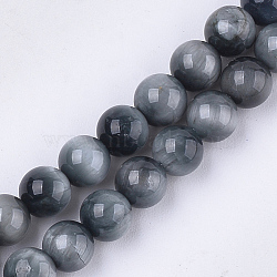 Natural Hawk's Eye Beads Strands, Eagle Eye Stone, Grade A, Round, 6mm, Hole: 0.8mm, about 30~33pcs/strand, 7.6 inch(X-G-S333-6mm-027)