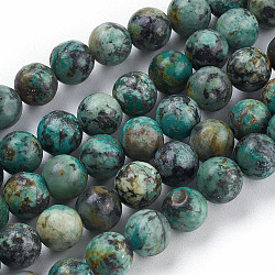 Natural African Turquoise(Jasper) Beads Strands, Round, 8mm, Hole: 1mm, about 49pcs/strand, 15.5 inch(X-TURQ-G037-8mm)