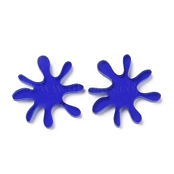 Translucent Acrylic Cabochons, for DIY Earring Accessories, Flower, Blue, 20x2mm(TACR-G033-01C)