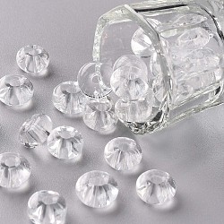 Transparent Colours Glass Round Beads, Round Hole, Clear, 3~5x9~10mm, Hole: 2.5mm, about 660pcs/pound(SEED-S045-002A-C01)