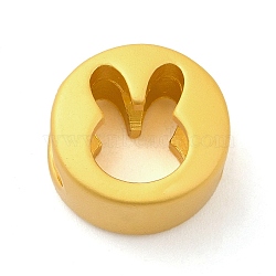 Zinc Alloy Beads, Matte Gold Color, Flat Round, Rabbit, 11.5x12x7mm, Hole: 3.5x6mm(PALLOY-I219-02J)