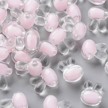 Transparent Acrylic Beads, Bead in Bead, Rabbit, Pink, 15.5x12x9.5mm, Hole: 2mm, about 480pcs/500g