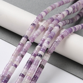 Natural Lilac Jade Beads Strands, Disc, Heishi Beads, 4x2mm, Hole: 1mm, about 173pcs/strand, 15.39~15.43''(39.1~39.2cm)