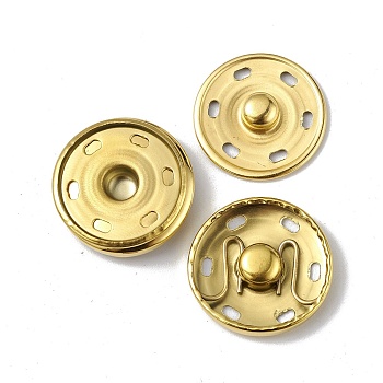 Ion Plating(IP) 202 Stainless Steel Snap Buttons, Garment Buttons, Sewing Accessories, Golden, 23x6mm