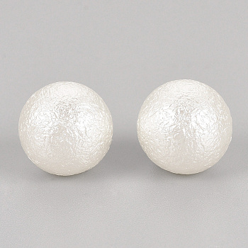 Imitation Pearl Acrylic Beads, Undrilled/No Hole, Matte Style, Round, Creamy White, 5mm
