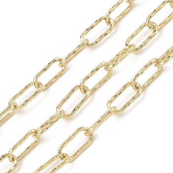 Rack Plating Oval Brass Curb Chains, Unwelded, with Spool, Long-Lasting Plated, Cadmium Free & Lead Free, Real 18K Gold Plated, 16x7.5x2mm