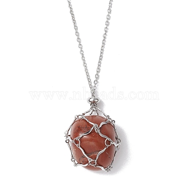 Non-Tarnish Stainless Steel Macrame Pouch Empty Stone Holder for Necklace Makings(NJEW-JN04825-01)-2