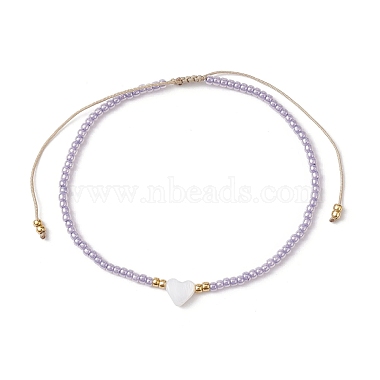 Lilac Heart Shell Bracelets