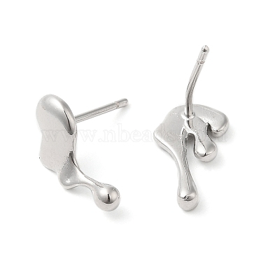 Rack Plating Brass Melting Twist Asymmetrical Earrings(EJEW-D059-18P)-2