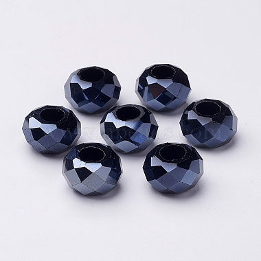 14mm Black Rondelle Glass Beads