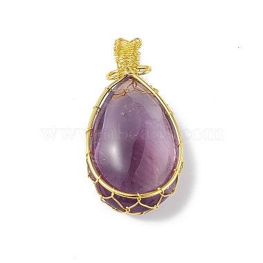 Natural Amethyst Big Pendants(G-L524-11G)-2