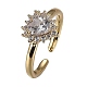 Brass Micro Pave Clear Cubic Zirconia Cuff Rings(RJEW-P006-09G)-1