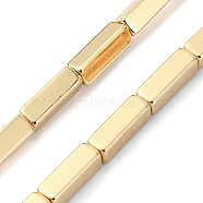 Electroplated Synthetic Non-magnetic Hematite Beads Strands, Rectangle, Light Gold Plated, 8.5~9x3x3mm, Hole: 0.7mm, about 46pcs/strand, 16.14''(41cm)(G-I360-Y02-02)