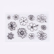 Silicone Stamps, for DIY Scrapbooking, Photo Album Decorative, Cards Making, Flower, Clear, 14~41x17~39mm(DIY-L010-Y84)