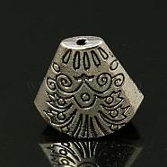 Tibetan Style Bead Cones, For Tassels Pendant, Antique Silver, 18x20x9mm, Hole: 7x17mm(TIBE-A002-AS)