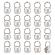 BENECREAT 20Pcs Brass Bead Tips, Calotte Ends, Clamshell Knot Cover, Platinum, 6x3.5x3.5mm, Hole: 2mm(KK-BC0013-26)