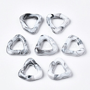 Opaque Resin Finger Rings, Imitation Gemstone Style, Triangle, WhiteSmoke, Inner Diameter: 11mm(RJEW-T013-005-A01)